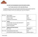 Agenda for the November 16 ONDNA Board Meeting