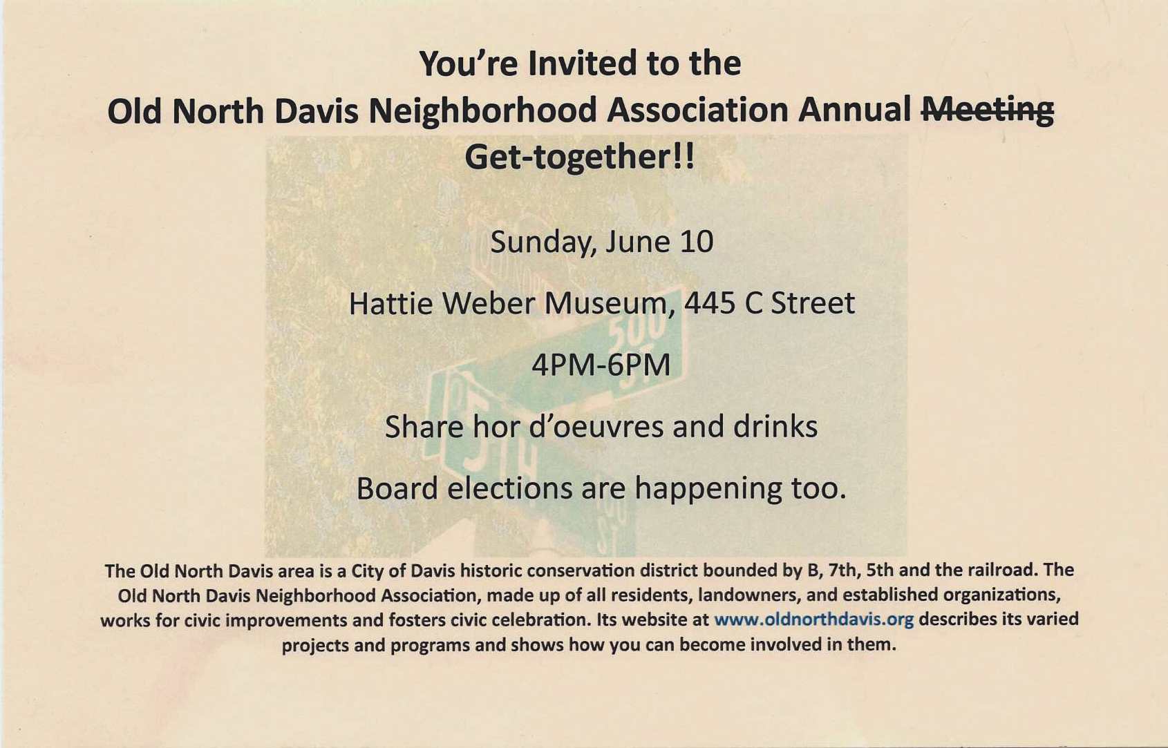 Flyer For Annual Meeting Distributed to Old North Doors